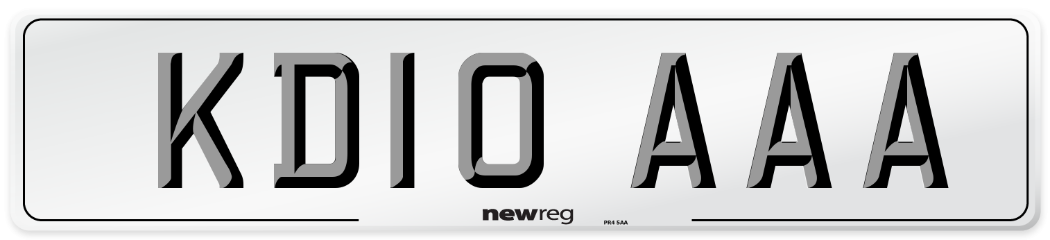 KD10 AAA Number Plate from New Reg